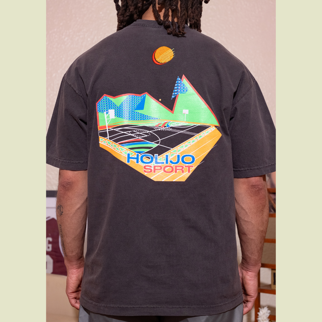 HoliJo Sport Holi Court Tee Black Model Back View Male 