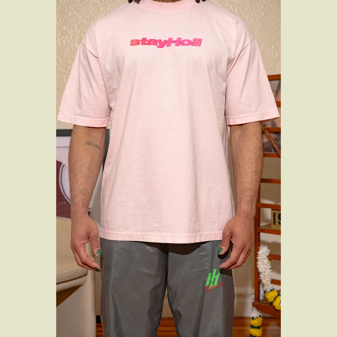 HoliJo Sport Holi Court Tee Pink Model Front View Male 