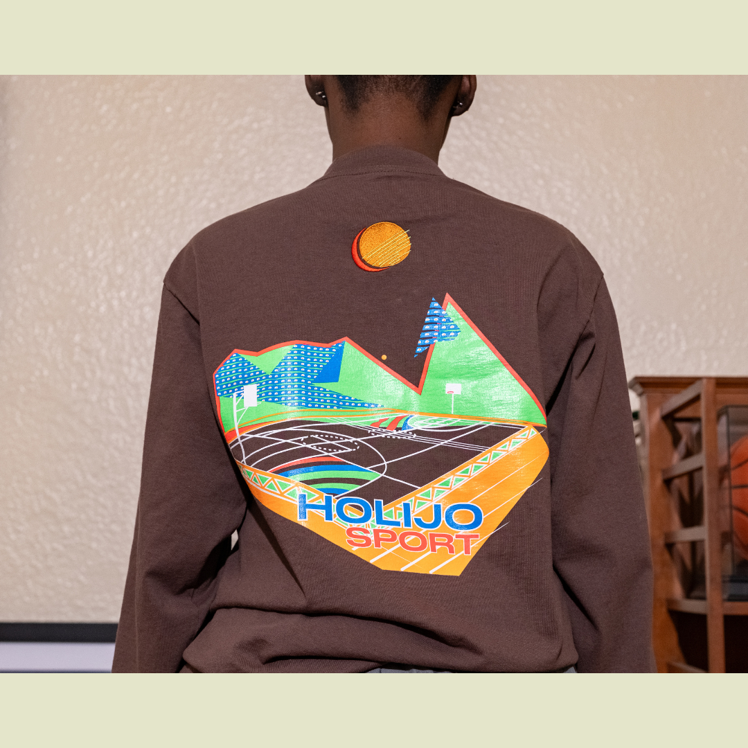 HoliJo Sport Holi Court Tee Shirt Brown Model Back View Female 